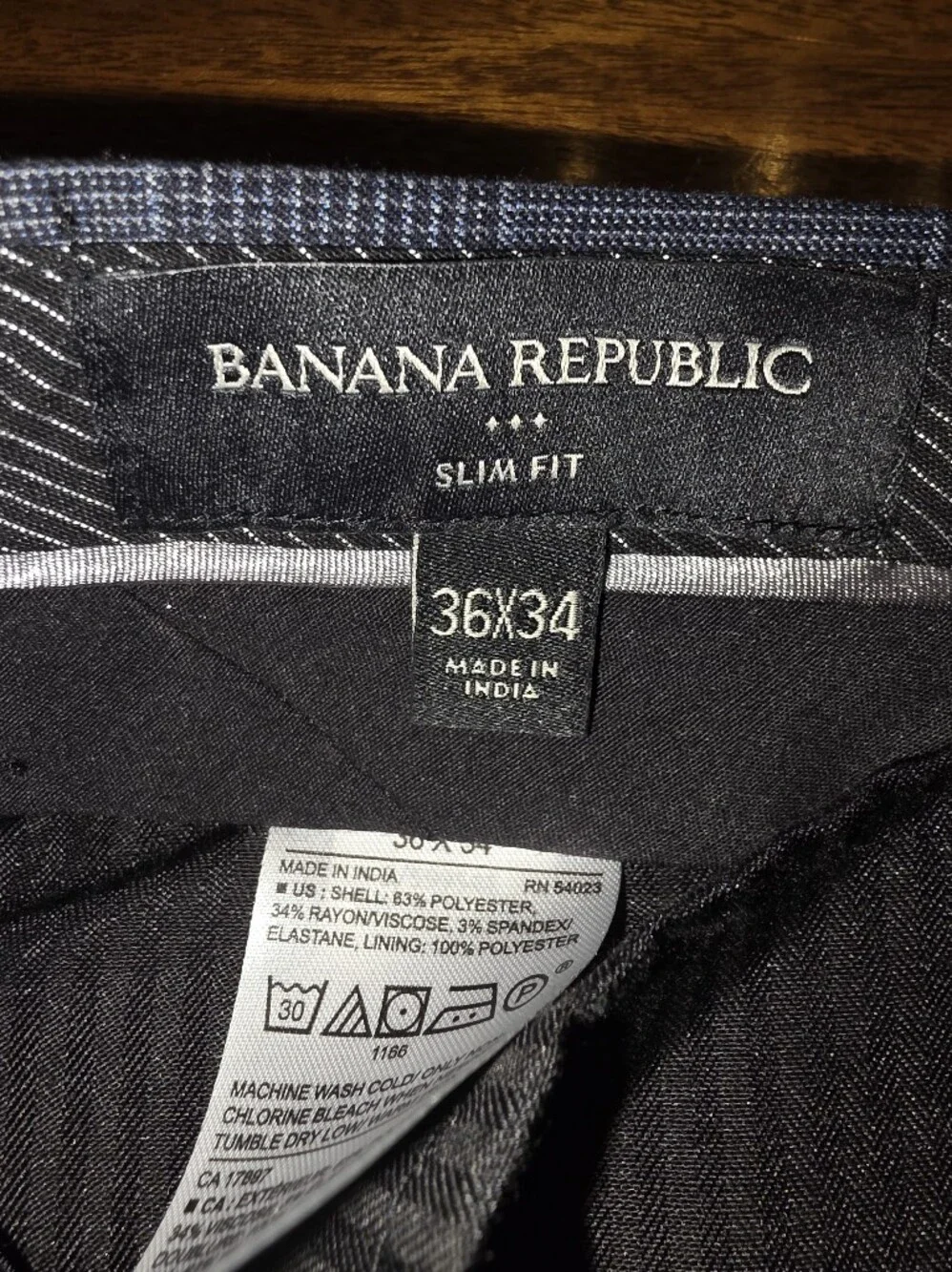 Banana Republic Men's Blue Glen Plaid Dress Pants